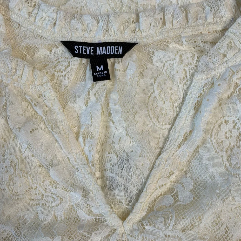 New Steve Madden Dress Paisley Floral Lace Maxi Dress in Natural Size Medium - Picture 14 of 17